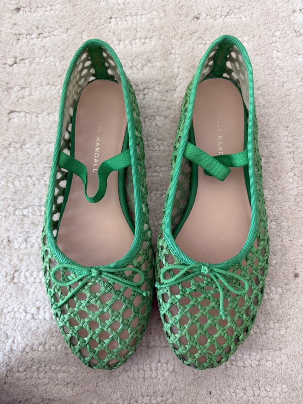 Loeffler Randall Green Woven Ballet Flats size 8.5